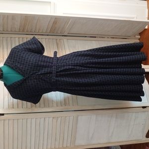 Collectif Caterina Dress in Navy Checked Flannel Large